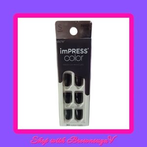 IMPRESS Color NAILS PRESS ON SHORT - Shiny Black